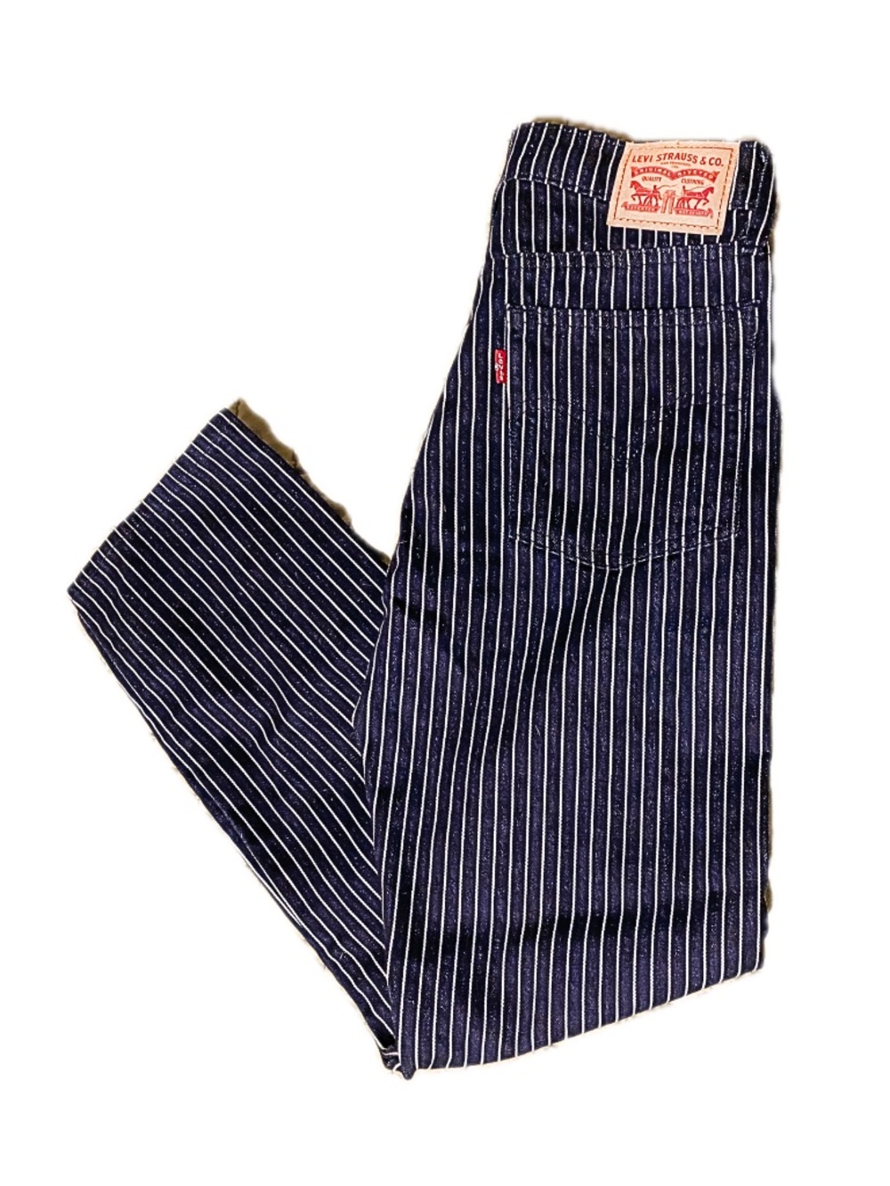 Pinstripe Levi's Wedgie Straight Leg Jeans